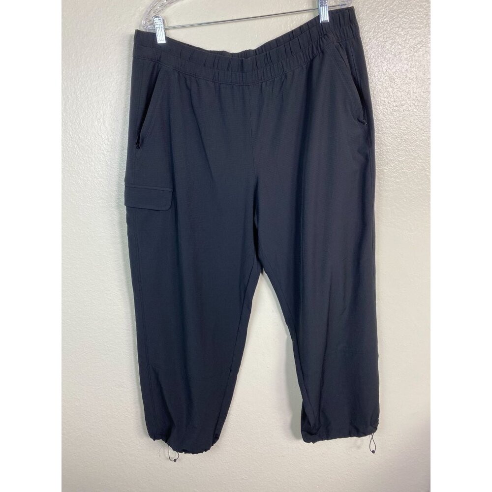 Athleta Boundless Low Rise Cargo Black Jogger Pants sz XL Ripstop Utility Hiking